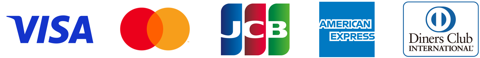 VISA / Mastercard / JCB / American Express / Diners Club 対応